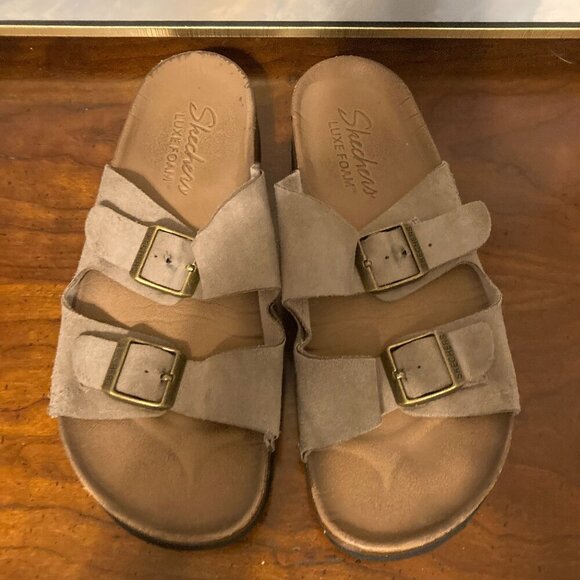 Sketchers Lux Foam Women 8 Birkenstock-Style Sandels Flip Flop Hippie Boho - Picture 1 of 8